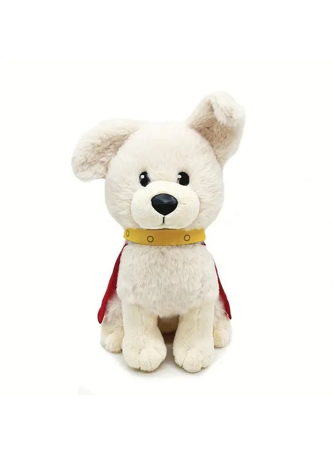 Super Dog Plush Toy White Black Soft Stuffed Animal With Red Cape - Image 5