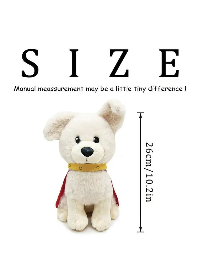Super Dog Plush Toy White Black Soft Stuffed Animal With Red Cape - Image 3