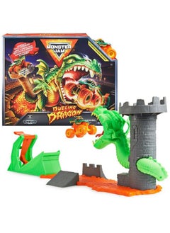 Monster Jam Dueling Dragon Playset With Exclusive 1:64 Scale Dragon Monster Truck Kids Toys For Boys Ages 3 And Up  - Image 1