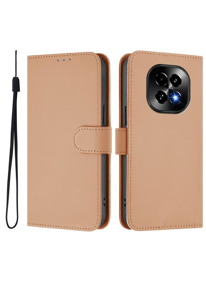 S-TOP Case For Realme C63 5G Global Skin Feel Solid Color Leather Phone Case with Lanyard - Image 2