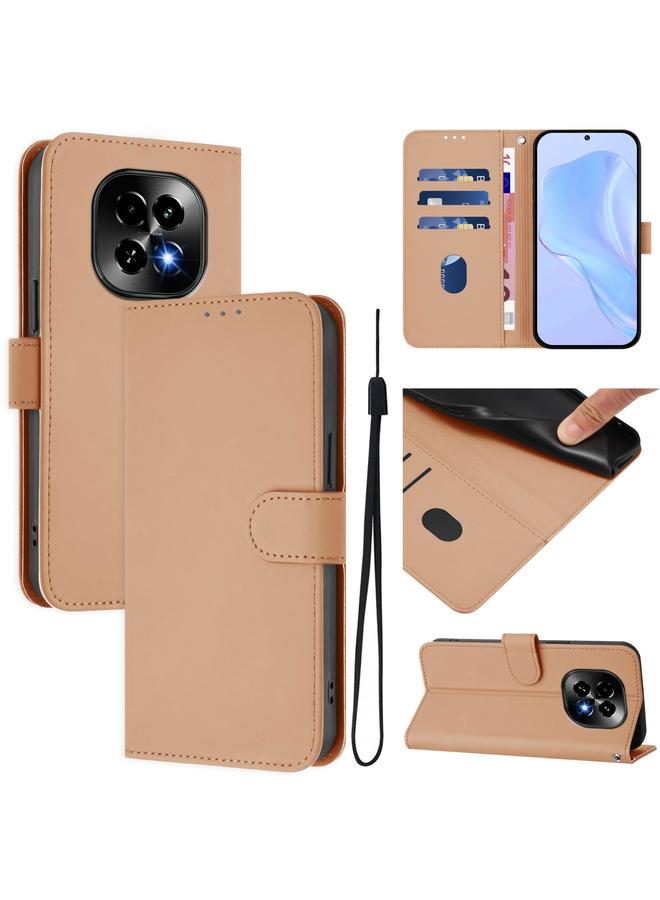 S-TOP Case For Realme C63 5G Global Skin Feel Solid Color Leather Phone Case with Lanyard - Image 1