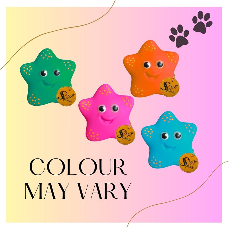 Sage Square لعبة تفاعلية للكلاب على شكل وجه مبتسم نجمي: لعبة مضغ آمنة ودائمة وممتعة - مثالية لوقت اللعب، صحة الأسنان، وتخفيف القلق - مثالية للسلالات الصغيرة والمتوسطة والكبيرة - Image 4