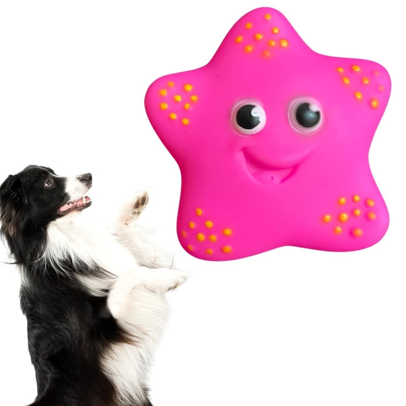 Sage Square لعبة تفاعلية للكلاب على شكل وجه مبتسم نجمي: لعبة مضغ آمنة ودائمة وممتعة - مثالية لوقت اللعب، صحة الأسنان، وتخفيف القلق - مثالية للسلالات الصغيرة والمتوسطة والكبيرة - Image 1