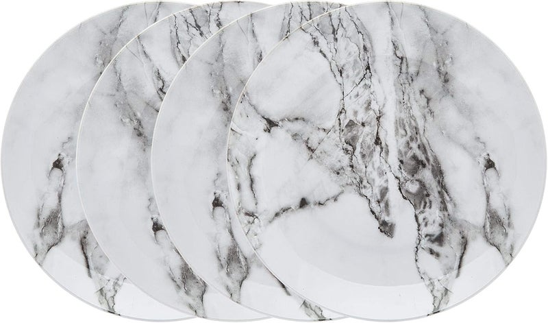 طقم أطباق سلطة ومقبلات وحلويات من الميلامين المقاوم للكسر بتصميم الرخام كاريرا من جودينجر - مجموعة من 4