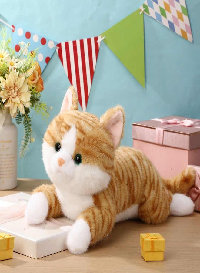 Lunmon Cat Stuffed Animal 17.72 Inch Soft Plush Kitten Toy Plush Throw Pillow Cute Stuffed Animal for Birthday Gift Party Favors(Ginger Cat Color) - Image 4