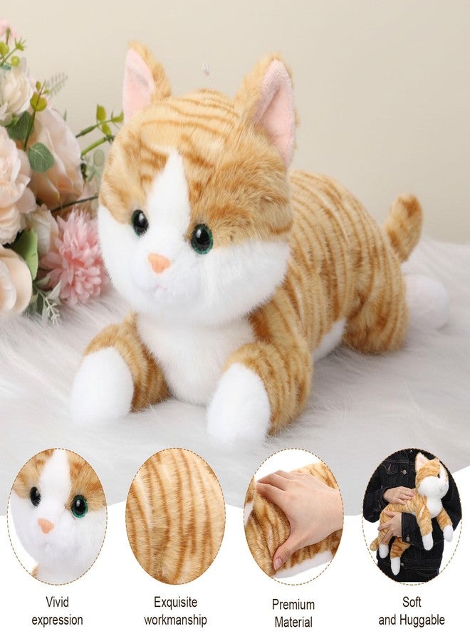 Lunmon Cat Stuffed Animal 17.72 Inch Soft Plush Kitten Toy Plush Throw Pillow Cute Stuffed Animal for Birthday Gift Party Favors(Ginger Cat Color) - Image 3