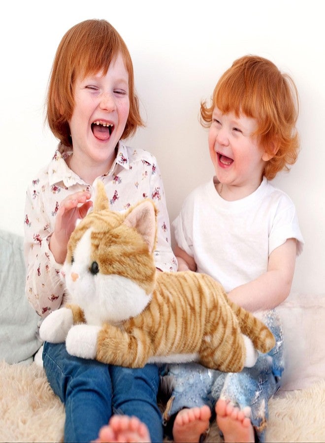 Lunmon Cat Stuffed Animal 17.72 Inch Soft Plush Kitten Toy Plush Throw Pillow Cute Stuffed Animal for Birthday Gift Party Favors(Ginger Cat Color) - Image 5