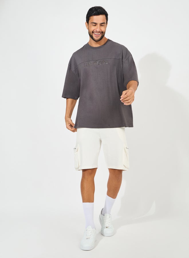 Styli Styli Heavy Cotton Jersey Boxy T-Shirt with Embroidery Detail  - Image 2