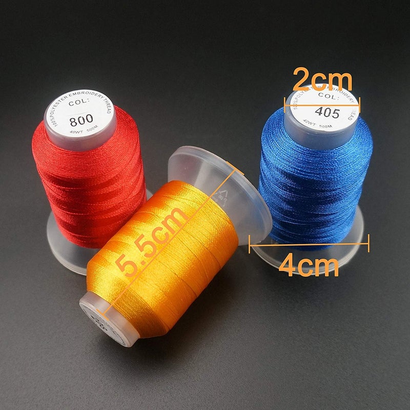 New brothreads 63 Colors 100% Polyester Machine Embroidery Thread 550yd with Thread Nets - Compatible for Home-Based Embroidery Sewing Machine - Image 2