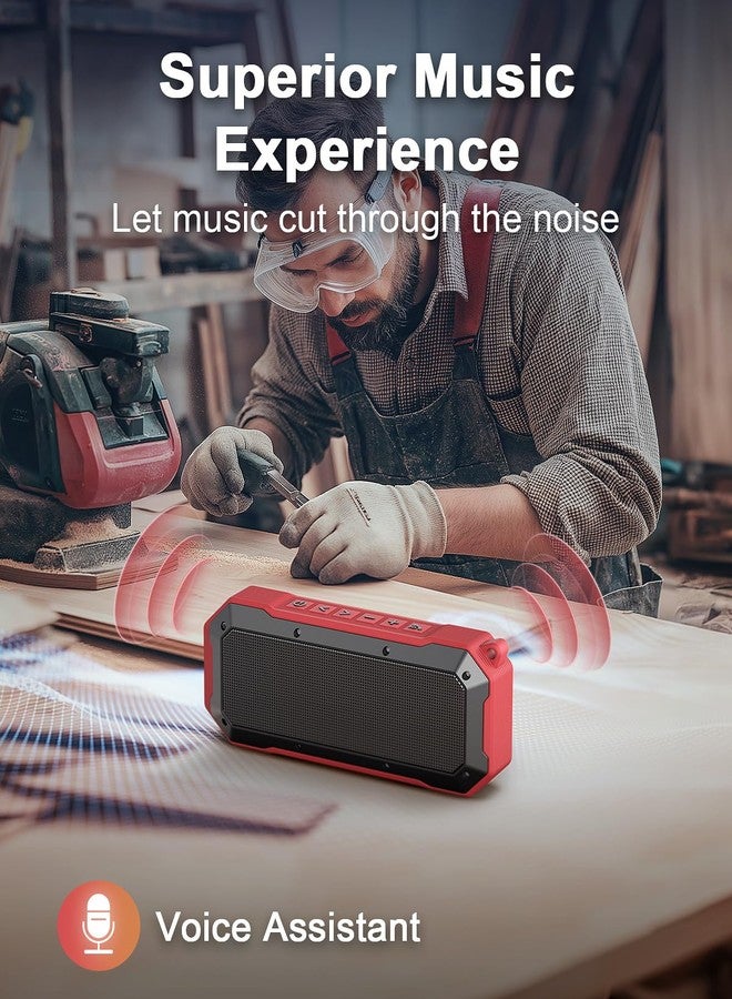 Qozybuds Bluetooth Jobsite Speaker with Magnet and Hook, 30H Working Time IPX6 Waterproof Speaker Plays Audio and Answers Calls Hands Free - Image 5