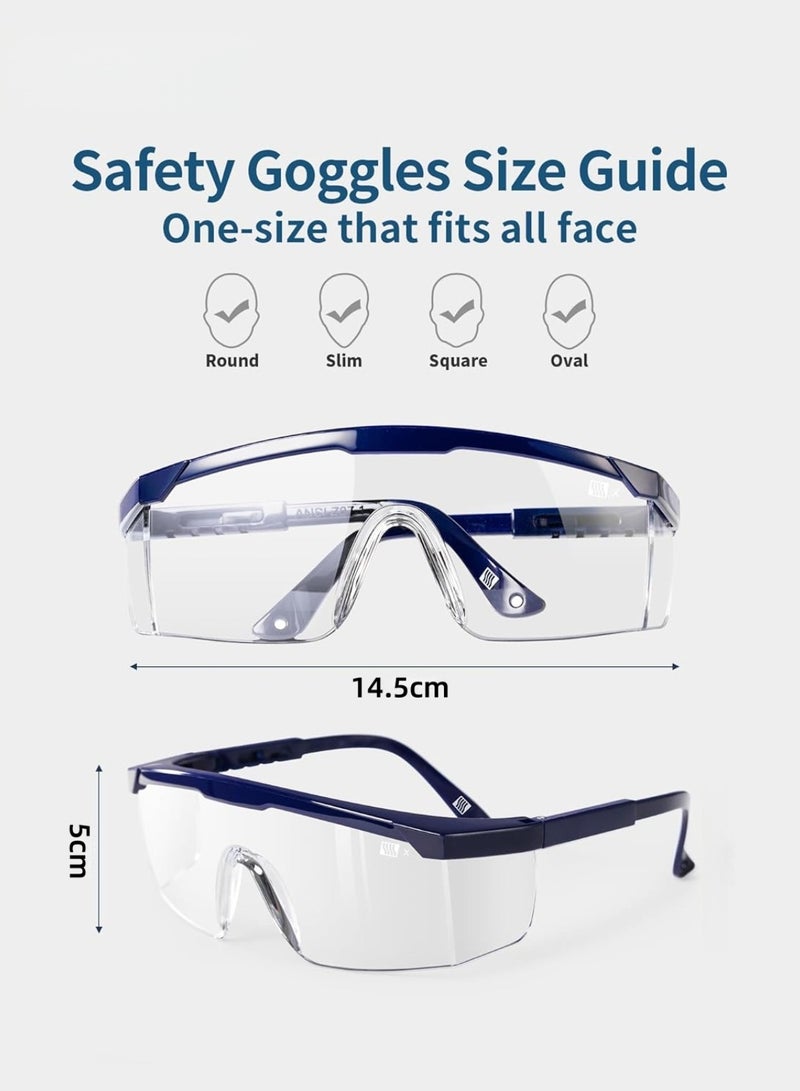 CHU DAI Safety Glasses, Adjustable Wide-Vision Protective Glasses, Lightweight Fog-Proof Safety Goggles - Image 2