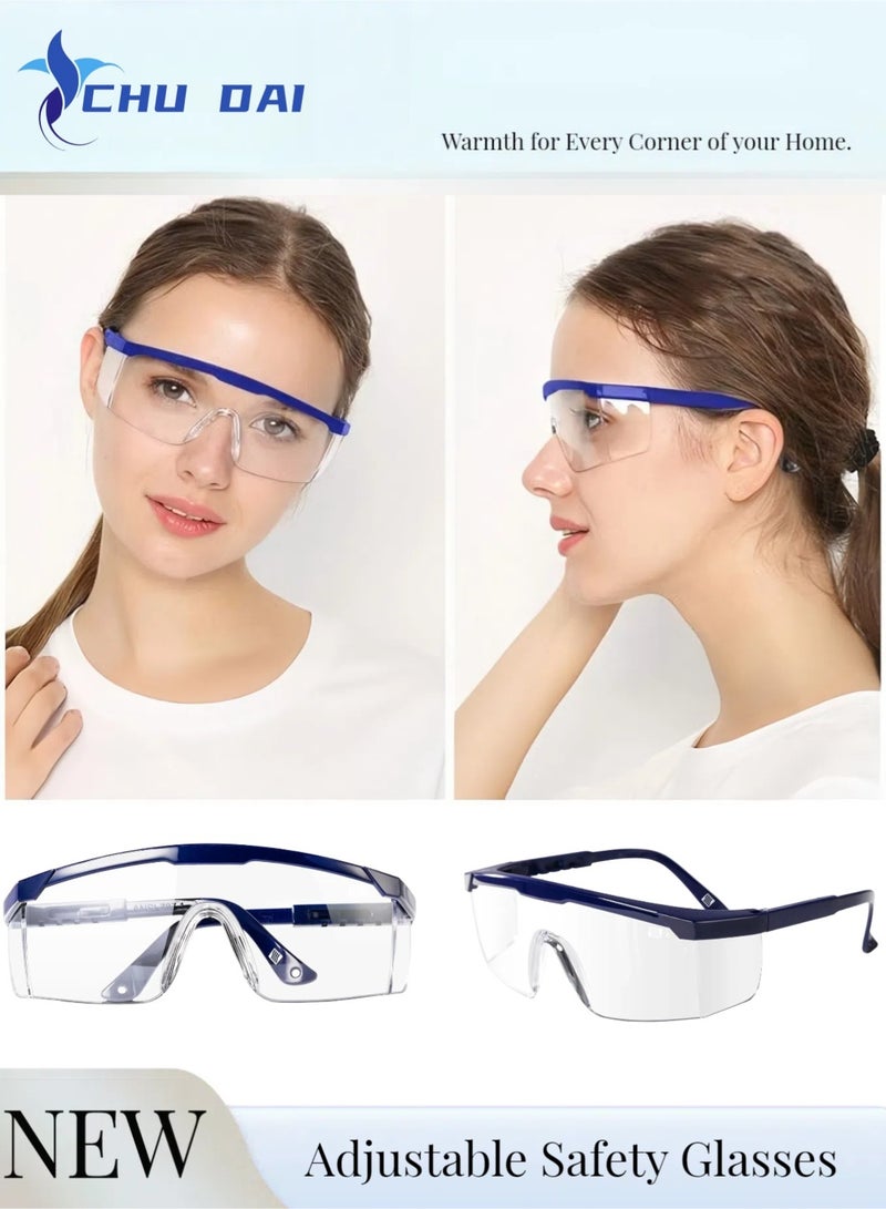 CHU DAI Safety Glasses, Adjustable Wide-Vision Protective Glasses, Lightweight Fog-Proof Safety Goggles - Image 1