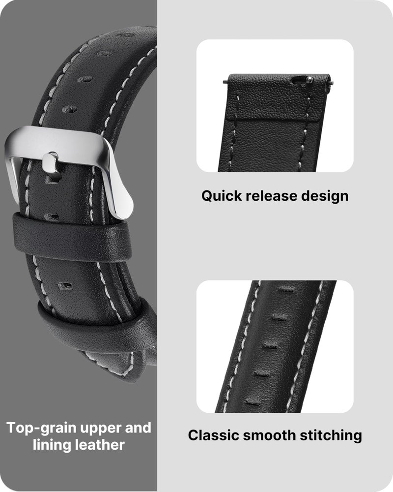 Fullmosa Watch Band, Quick Release Leather Watch Strap for Men Women, Replacement Bands Width 14mm 16mm 18mm 19mm 20mm 21mm 22mm 24mm - Image 4