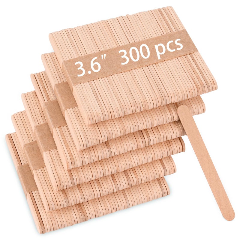 Sakolla 300 Pcs Popsicle Wooden Sticks, 3.65â€³ Length Natural Wood Mini Ice Cream Sticks for Ice Pop, Cakesicle, Cake Pop, DIY Crafts - Image 1