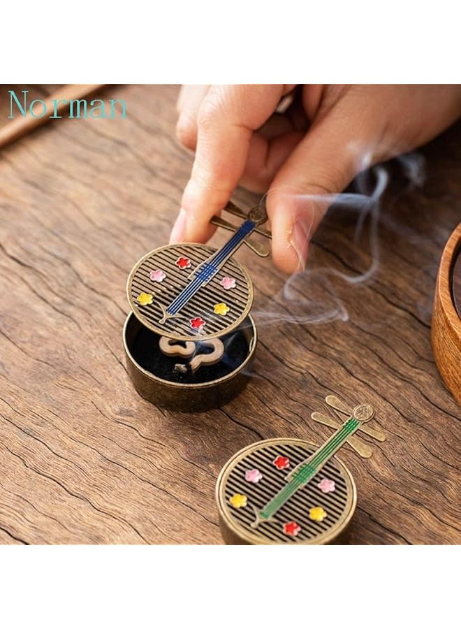 erorex Ancient Style Pipa Incense Burner Creative Metal Sandalwood Burner Middle Eastern Style Indoor Table Ornament - Image 2