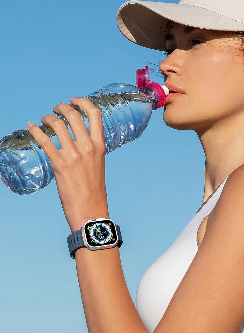 Color Fans Apple Watch Ultra Ocean Band 49mm 45mm 44mm 42mm for Men Women, Soft Silicone Sport Band Replacement Strap for Apple Watch Ultra iWatch Series 8 7 SE 6 5 4 3 2 1 Abyss Blue - Image 2