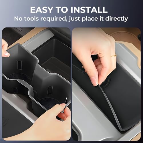 KATORN Cup Holder Insert & Wireless Charging Protective Mat for Land Rover Defender 90/110/130 2026 2025, Interior Accessories Car Cup Holder & Wireless Charger Cover Pad for 2025-2026 Defender, Black - Image 5