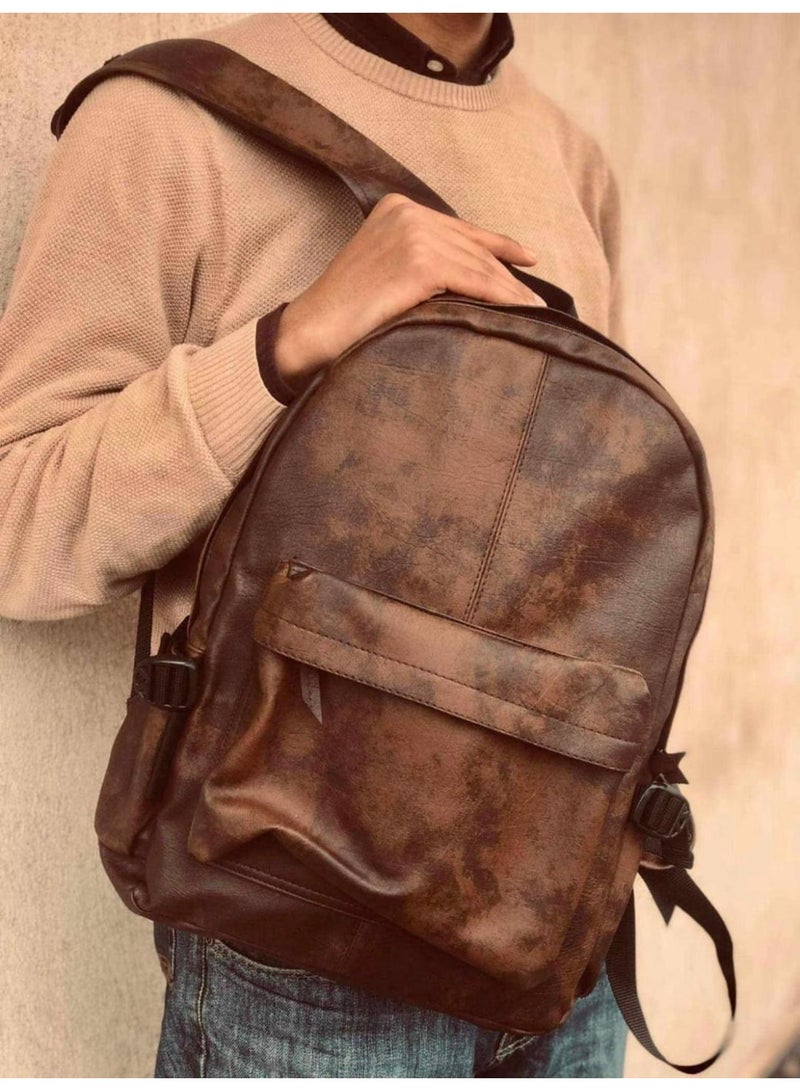 أريج شنطه ظهر لابتوب بني ضد الكرمشه والتقشير - Image 1