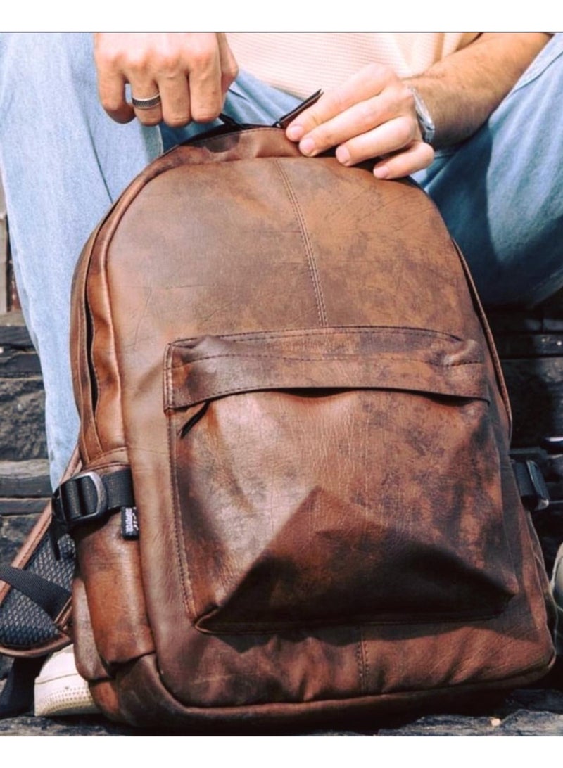 أريج شنطه ظهر لابتوب بني ضد الكرمشه والتقشير - Image 5