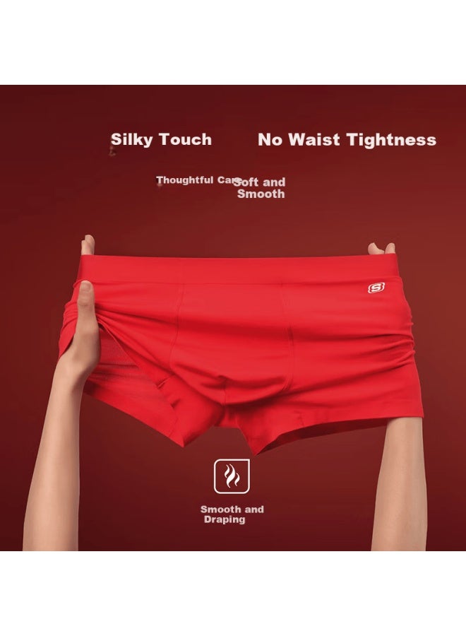 Skechers Men's 7a Antibacterial Modal Breathable Boxer Briefs Red Large Size - Image 2