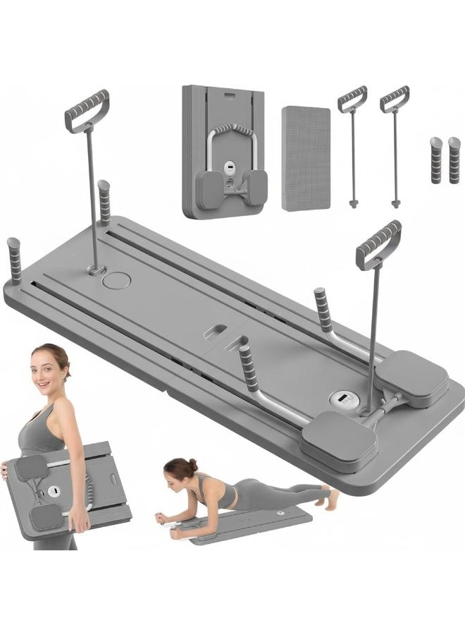 سبورت كيو لوحة بيلاتس متعددة الوظائف SportQ®️ جهاز رياضي منزلي قابل للطي لتمارين البطن والخصر وتقوية الذراعين والساقين لوحة مقاومة كاملة + مقابض + أحزمة شد مناسبة للنساء والرجال وسهلة التخزين - Image 1