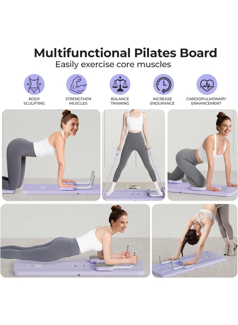 سبورت كيو لوحة بيلاتس متعددة الوظائف SportQ®️ جهاز رياضي منزلي قابل للطي لتمارين البطن والخصر وتقوية الذراعين والساقين لوحة مقاومة كاملة + مقابض + أحزمة شد مناسبة للنساء والرجال وسهلة التخزين - Image 2