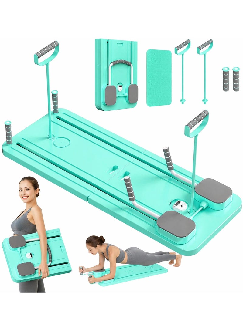 SportQ Multifunctional Pilates Board Foldable Home Gym Abdominal Waist Trainer Strengthening Arms Legs Full Resistance Plate + Handles + Tension Bands Suitable for Women Men Easy Storage - Image 1