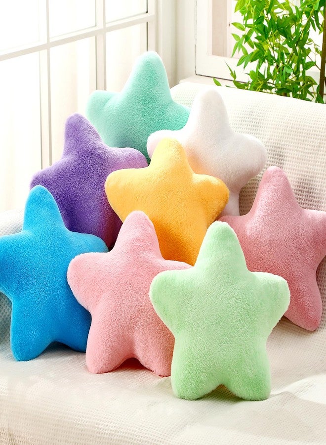 Beeveer 8 Pack 11.8x11.8 Inch Mixed Colors Star Shaped Throw Pillows Decorative Plush Bolster for Bed Sofa Star Shaped Throw Pillows Plush Floor Mats Room Decorative Mats for Sofa Bedroom Living Room - Image 1