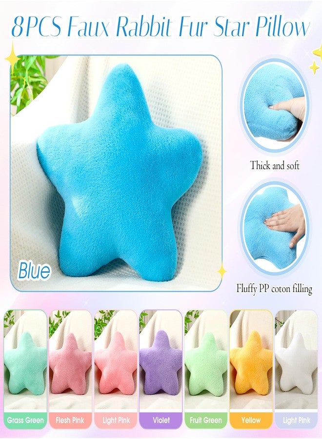 Beeveer 8 Pack 11.8x11.8 Inch Mixed Colors Star Shaped Throw Pillows Decorative Plush Bolster for Bed Sofa Star Shaped Throw Pillows Plush Floor Mats Room Decorative Mats for Sofa Bedroom Living Room - Image 3