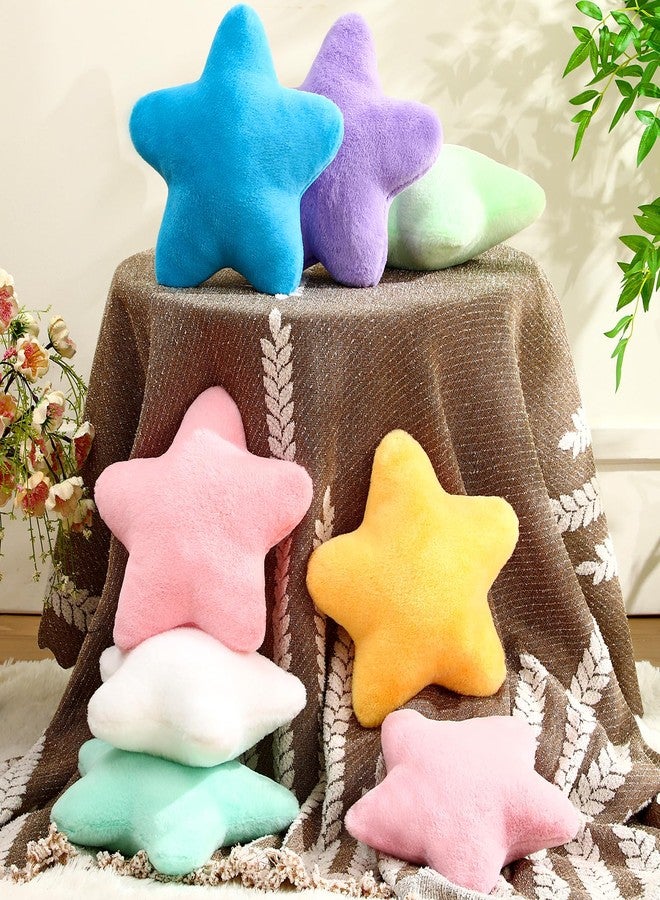 Beeveer 8 Pack 11.8x11.8 Inch Mixed Colors Star Shaped Throw Pillows Decorative Plush Bolster for Bed Sofa Star Shaped Throw Pillows Plush Floor Mats Room Decorative Mats for Sofa Bedroom Living Room - Image 4
