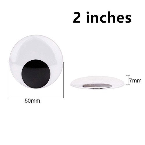 EMAAN 2 Inch Black Big Wiggle Googly Eyes with Self-Adhesive, 12 Pieces - Image 2
