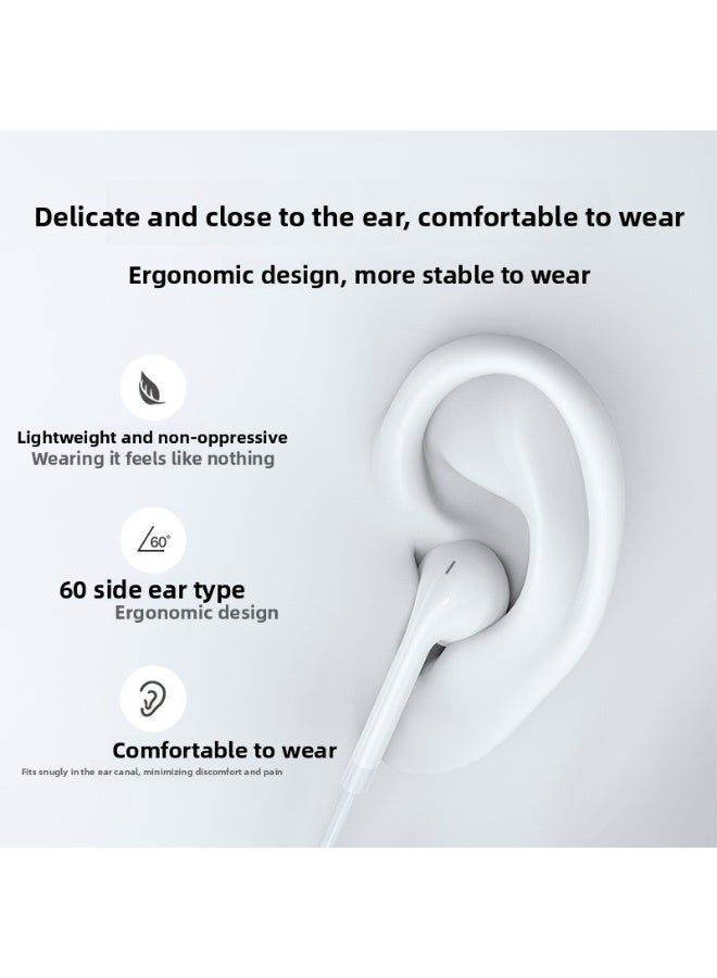 3.5mm Wired In Ear Earphones with Microphone Copper Ring Dynamic Driver Clear HD Sound Noise Reduction Tangle Free Cable for Music Calls and Sports - Image 3