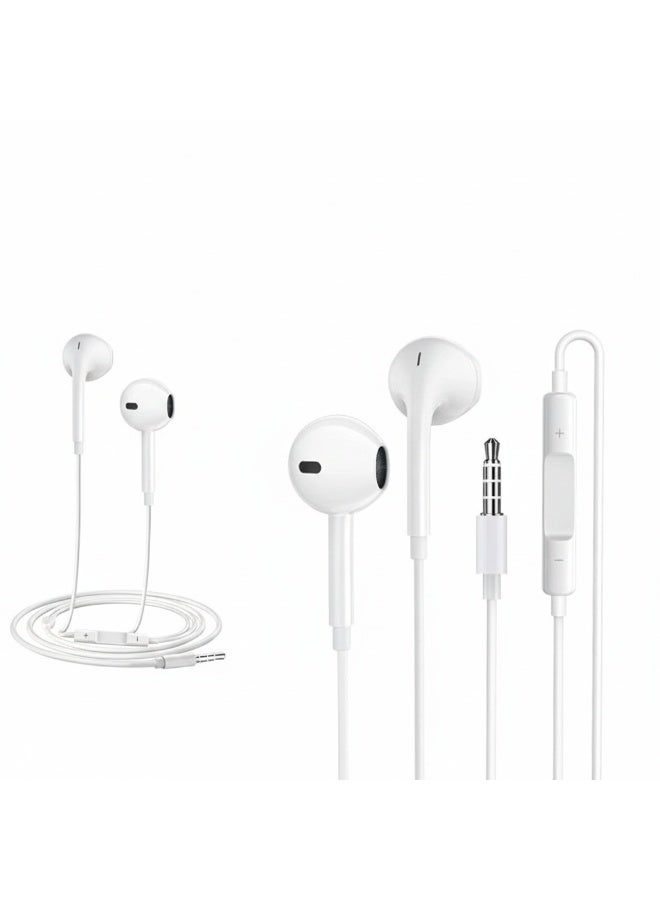 3.5mm Wired In Ear Earphones with Microphone Copper Ring Dynamic Driver Clear HD Sound Noise Reduction Tangle Free Cable for Music Calls and Sports - Image 1