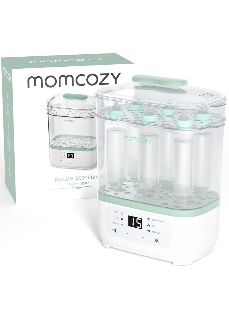 Momcozy معقم ومجفف زجاجات الأطفال بالبخار الكهربائي، متعدد الوظائف 8 في 1، مناسب لزجاجات الأطفال، ملحقات مضخة الثدي وأغراض الأطفال - Image 1