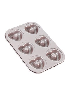 chefmade Donut Mold Cake Pan 6 Cavity Non-Stick Heart Shaped Doughnut Bakeware  - Image 1