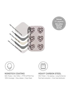 chefmade Donut Mold Cake Pan 6 Cavity Non-Stick Heart Shaped Doughnut Bakeware  - Image 3