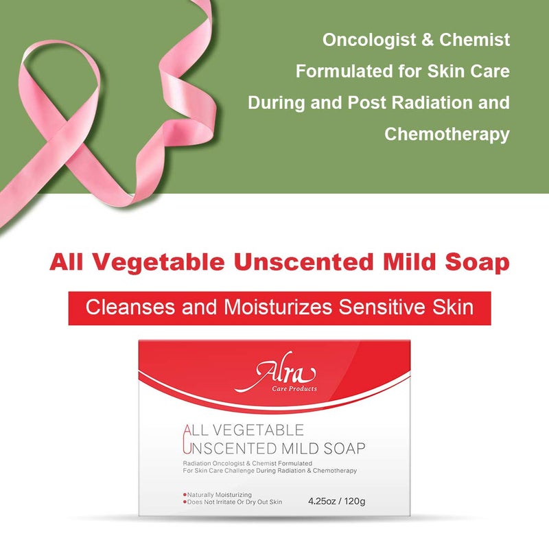 Alra All Vegetable Unscented Mild Soap Cleanses Skin During and Post Cancer Chemotherapy and Radiation Treatment Soothing for Eczema Psoriasis Dermatitis Natural Fragrance Free Red1 - Image 2