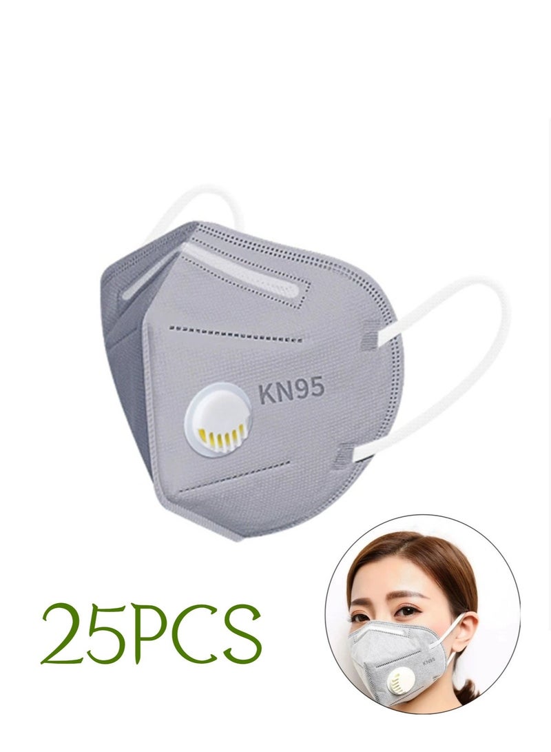 Arabest 25 PCS KN95 Face Mask with Valve - 7-Layer Protection, Adjustable Head Straps & Activated Carbon for Maximum Comfort (Pack of 25) - Image 1