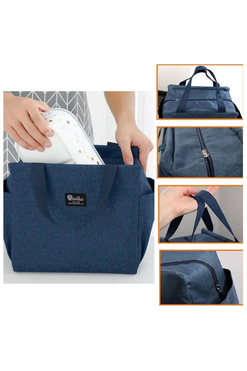 Insulated Lunch Bag Multifunctional, Large Capacity with Side Pocket  Wide Opening for Easy Packing & Cleaning  Leakproof with Handles  Hot & Cold Storage for School, Office & Travel - Image 1