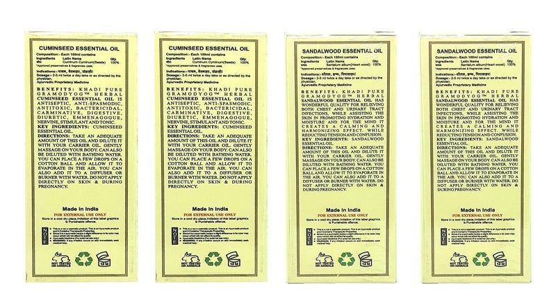Khadi Pure Gramodyog Khadi Pure Cuminseed  Sandalwood Essential Oil  Relaxing  Grounding Aromatherapy Blend  Promotes Skin Health Reduces Stress  Enhances Mental Clarity  100 Natural  Therapeutic Grade  Pack of 4 15 ml Each  - Image 2