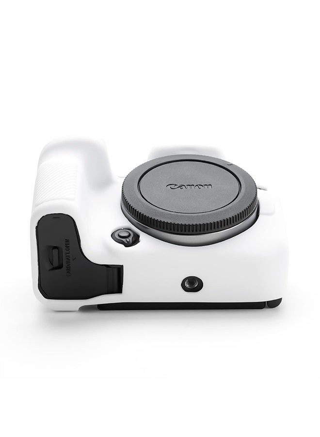 Rieibi حافظة كاميرا EOS R10 - حافظة سيليكون لكاميرا كانون eos R10 الرقمية - غطاء واقي سيليكون لكاميرا كانون R10 - أبيض - Image 4