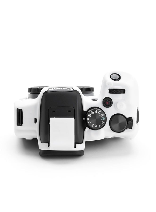Rieibi حافظة كاميرا EOS R10 - حافظة سيليكون لكاميرا كانون eos R10 الرقمية - غطاء واقي سيليكون لكاميرا كانون R10 - أبيض - Image 3