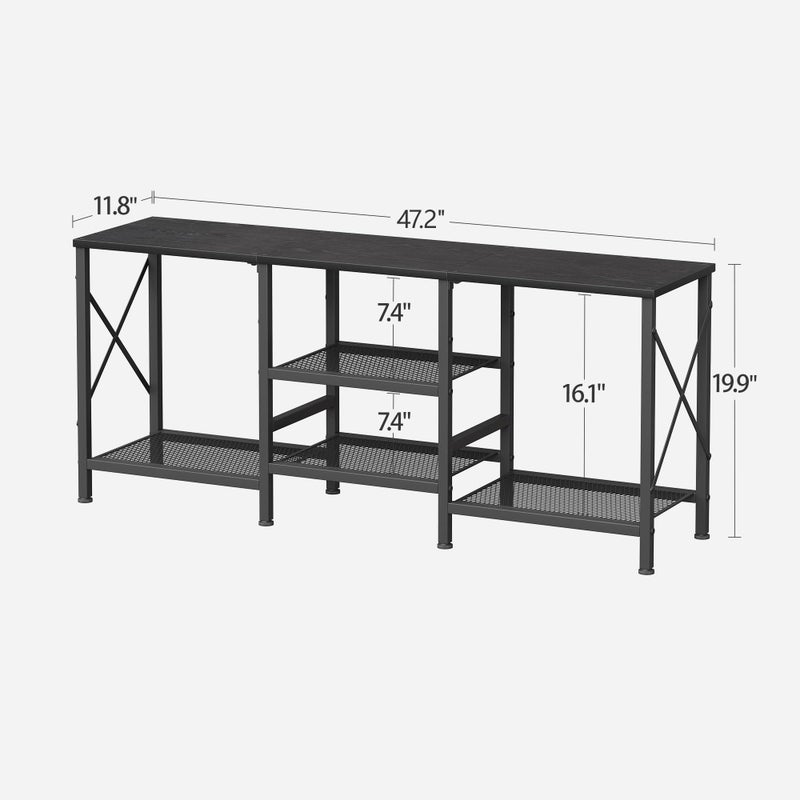 JARHETUN TV Stand for 55 Inch TV, Entertainment Center with 3-Tier Open Shelves, TV Console Table for Living Room, Bedroom, Black - Image 3