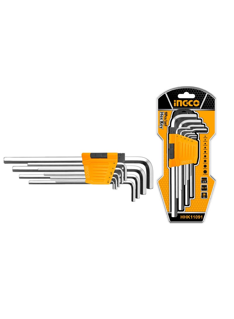 INGCO English: INGCO Torx Key Set HHK13091 – 9-Piece Long Arm Star Wrench Set (T10–T50) - Image 3