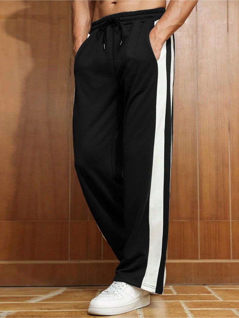 Jump Cuts Mens Colorblock Black and White Polyester Cargo - Image 3