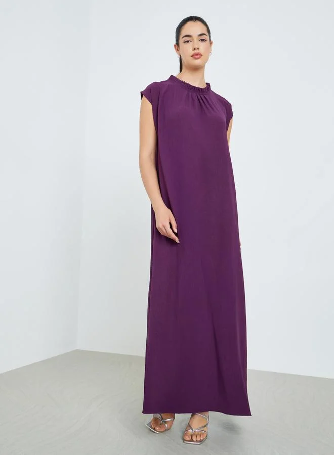 Women Purple Sleeveless A-Line Under Abaya Dress