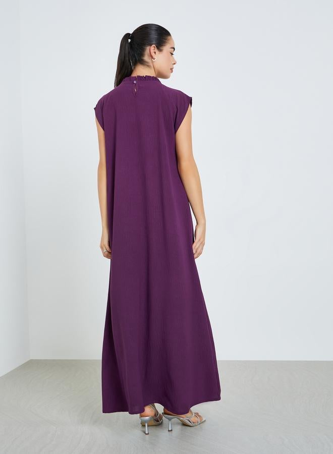 Amirah Women Purple Sleeveless A-Line Under Abaya Dress - Image 4
