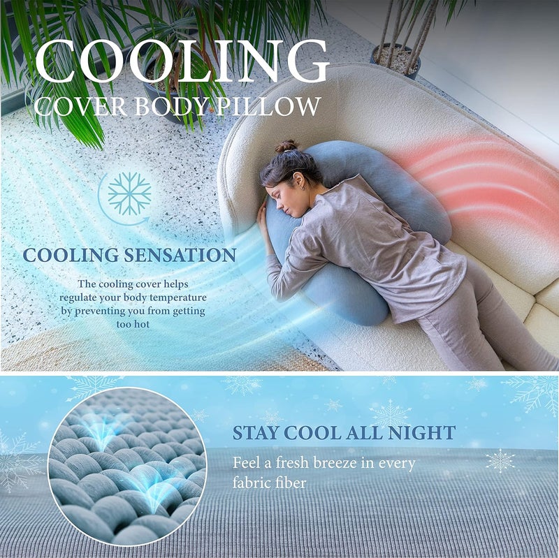 PharMeDoc Global trendy simple build Crescent Pregnancy Pillows - Body Pillow - Dark Grey Cooling Cover General standard compliant quality - Image 2