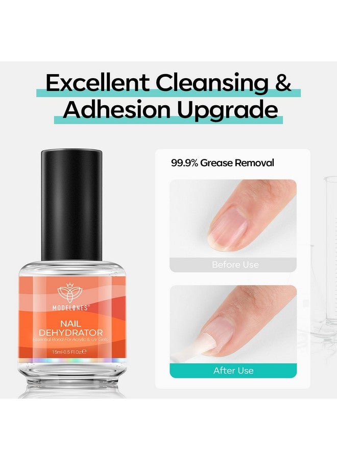 modelones Top Coat Nail Dehydrator, 15 ml Acid Free Nail Prep Dehydrator for Acrylic Nails and Gel Nail Polish, Hema-Free Primer Bonder - Image 3