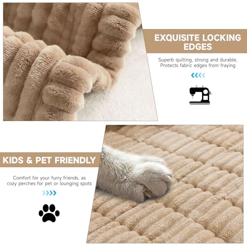 OTOB Couch Cover for Dogs Washable, Non Slip Plush Sofa Covers for 3 Cushion Couch, Fuzzy Pet Friendly Mat Bed Furniture Protector Sofa Slipcover, All Seasons (Coffee, 27.6" x 70.9") - Image 4